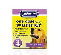 Johnson's Wormer Tablets One Dose Easy Wormer for Dogs & Puppies Size 4 (6-80 kg)