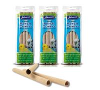 Johnson's Sanded Perch Covers For Budgies 4-Pack Set of 3 - Total of 12 Premium Perch Covers - Ideal Budgie Perch Accessories for Nail Care and Beak Maintenance bundled by Great British Pets