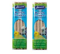 Johnson's Sanded Perch Covers For Small Caged Birds Budgie Finch etc. Helps Clean And Trim Nails. (Grey 2, x1 Pack of 4)