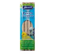 Johnson's Sanded Perch Covers For Small Caged Birds Budgie Finch etc. Helps Clean And Trim Nails. (Grey x1, x1 Pack of 4)