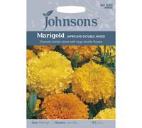 Johnsons Seeds - Pictorial Pack - Flower - Marigold (African) Double Mixed - 100 Seeds