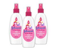 JOHNSON'S Shiny Drops Kids Conditioner Spray Multipack - Designed to Boost Hair’s Natural Shine - pH Balanced for Delicate Skin - 3 x 200 ml