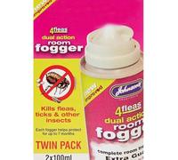 Johnsons Vet 4 Fleas Room Fogger Spray Twin Pack 100 ml, 2 count (Pack of 1)