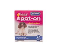 Johnsons Veterinary 4Fleas Spot-On Mediumium Dog 2 Vial Pack - Pack Of 6