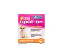 Johnson’s 4Fleas Spot-On for Puppies and Extra Small Dogs 4-10 kg - Kills Fleas on Contact, 4-Week Protection, Dual Action Larvae Control