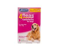 Johnsons Veterinary 4Fleas Tablets - Dogs Over 11Kg 3 Tablets - Pack Of 6