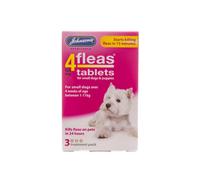 Johnsons Veterinary 4Fleas Tablets - Small Dogs & Puppies Upto 11Kg 3 Tablets - Pack Of 6