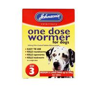 Johnsons Veterinary Dog Easy Dose Wormer - Size 3 Large Breeds 4 Tablets - Pack Of 6