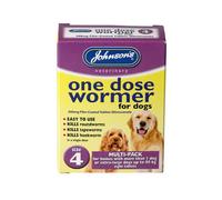 Johnsons Veterinary Dog Easy Dose Wormer - Size 4 Large Breeds 8 Tablets - Pack Of 3