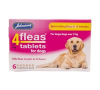 Johnsons Veterinary Products 4Fleas Dog Flea Tablets for Large Dogs, 6 Tablets
