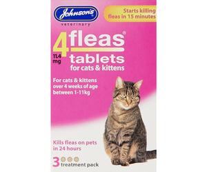 Johnsons Veterinary Products 4Fleas Tablets for Cats and Kittens, Pack