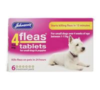 Johnsons Veterinary Products 4Fleas Tablets for Puppies and Small Dogs Treatment Pack, 6 Count (Pack of 1)