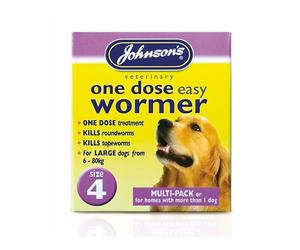 Johnson's Veterinary Worming Treatment for Dogs - Large Breed Tablets (500mg) - Pack of 8
