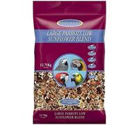 Johnston & Jeff Low Sunflower for Large Parrot Bird, 12.75 kg | Fruit, nuts and seeds create a varied foraging mix for larger parrots with reduced reliance on sunflower.