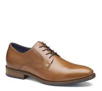 Johnston & Murphy Landry Plain Toe Shoes, Leather Oxfords for Men, Comfortable Men’s Dress Shoes, Tan Full Grain, 10.5