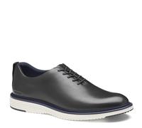 Johnston & Murphy Men's Upton One-Piece Perfed Plain Toe Dress Casual Lace-Up Shoe, Black Full Grain, 10.5