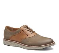 Johnston & Murphy Men's Upton Saddle Lace-Up Oxford Shoe, Taupe Nubuck/Tan Full Grain Leather, 8 UK