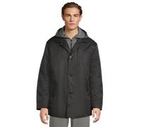 Johnston & Murphy Men's Upton Water-Resistant Raincoat with Removable Liner, Black/Taupe Plaid, XL