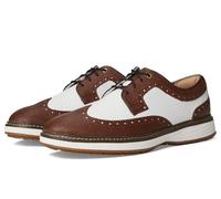 Johnston & Murphy Upton GL3 Luxe Hybrid Wingtip Men’s Shoe - Casual Dress Shoes for Men, Seam-Sealed Waterproof Leather Shoes, Tan/White, 10.5