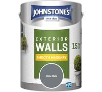 Johnstone’s - Exterior Smooth Masonry Paint - Moher Slate - Up to 15 Years Protection - Weather & Dirt Resistant - 60m² Coverage Per Tin