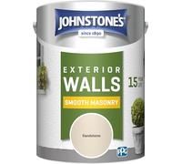 Johnstone’s - Exterior Smooth Masonry Paint - Sandstone - Up to 15 Years Protection - Weather & Dirt Resistant - 60m² Coverage Per Tin - Dry in 1-2 Hours - 5 L