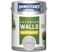 Johnstone’s - Exterior Smooth Masonry Paint - Subtle Stone - Up to 15 Years Protection - Weather & Dirt Resistant - 60m² Coverage Per Tin - Dry in 1-2 Hours - 5 L