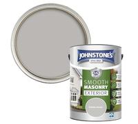 Johnstone’s - Exterior Smooth Masonry Paint - Subtle Stone - Up to 15 Years Protection - Weather & Dirt Resistant - 60m² Coverage Per Tin - Dry in 1-2 Hours - 5 L