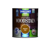 Johnstone’s - Interior & Exterior Woodstain - Natural Oak | Weathershield, UV Resistant, Quick Drying in 4 hours, Durable & Flake-Resistan, 5 Years Protection | 250ml