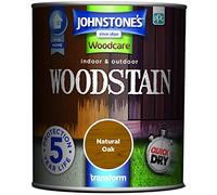 Johnstone’s - Interior & Exterior Woodstain - Natural Oak | Weathershield, UV Resistant, Quick Drying in 4 hours, Durable & Flake-Resistan, 5 Years Protection | 750ml