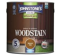 Johnstone’s - Interior & Exterior Woodstain - Natural Oak | Weathershield, UV Resistant, Quick Drying in 4 hours, Durable & Flake-Resistan, 5 Years Protection | 2.5 L