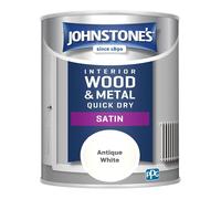 Johnstone’s - Quick Dry & Nondrip Satin Paint for Wood & Metal - Antique White | Interior & Exterior | Self-Undercoating, Low Odour, Water-Based, Dr