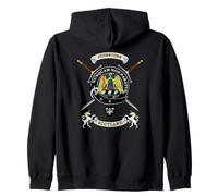 Johnstone Scottish Clan Badge Tartan & Swords (back) Zip Hoodie
