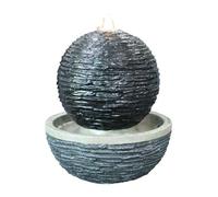 Johnstone Slate Sphere Solar Powered Water Feature With Cover
