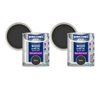 Johnstone's 303913 One coat Satin Black, 750 ml (Pack of 2)