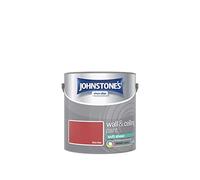 Johnstone's - Wall & Ceiling Paint - Rich Red - Soft Sheen Finish - Emulsion Paint - Fantastic Coverage - Easy to Apply - Dry in 1-2 Hours - 12m2 Coverage per Litre - 2.5L