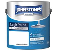 Johnstones Bathroom Mid Sheen Wall Ceiling Emulsion Paint 2.5l Pure Brilliant White