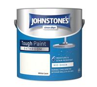 Johnstone's Bathroom Mid-Sheen Tough Paint White Lace - 2.5L