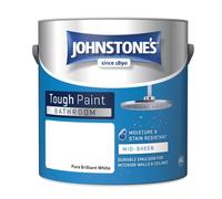 Johnstone's - Bathroom Paint - Brilliant White - Mid Sheen Finish - Stain Blocker Paint - Use in Moist & Damp Areas - Low Odour - Dry in 1-2 Hours -