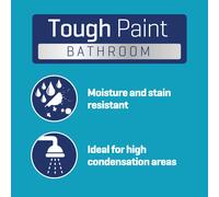 Johnstones Bathroom Paint Frosted Silver Mid Sheen Finish Stain Bl