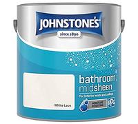 Johnstone's - Bathroom Paint - White Lace - Mid Sheen Finish - Stain Blocker Paint - Use in Moist & Damp Areas - Low Odour- Dry in 1-2 Hours - 12m2 Coverage per Litre - 2.5L