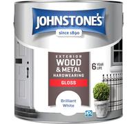 Johnstone's Exterior Hardwearing Gloss Paint Brilliant White- 2.5L