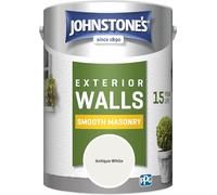 Johnstone's, Exterior Smooth Masonry Paint, Antique White, Up to 15 Years Protection, Weather & Dirt Resistant, 60m² Coverage Per Tin, Dry in 1-2 Hours, 5L