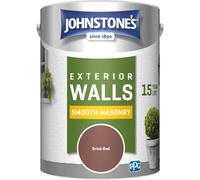 Johnstone's, Exterior Smooth Masonry Paint, Brick Red, Up to 15 Years Protection, Weather & Dirt Resistant, 60m² Coverage Per Tin, Dry in 1-2 Hours,