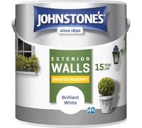 Johnstone's Exterior Smooth Masonry Paint - Brilliant White | Brick, Concrete, Patio & Outdoor Walls |15 Years Protection, Weather & Dirt Resistant |