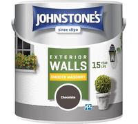 Johnstone's, Exterior Smooth Masonry Paint, Chocolate, Up to 15 Years Protection, Weather & Dirt Resistant, 30m² Coverage Per Tin, Dry in 1-2 Hours, 2.5L