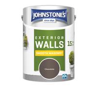 Johnstone's, Exterior Smooth Masonry Paint, Chocolate, Up to 15 Years Protection, Weather & Dirt Resistant, 60m² Coverage Per Tin,