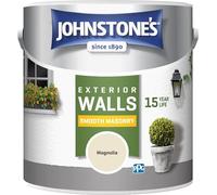 Johnstone's Exterior Smooth Masonry Paint - Magnolia | Brick, Concrete, Patio & Outdoor Walls |15 Years Protection, Weather & Dirt Resistant | 30m² Coverage Per Tin, Dry in 1-2 Hours | 2.5 L