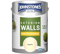 Johnstone's, Exterior Smooth Masonry Paint, Magnolia, Up to 15 Years Protection, Weather & Dirt Resistant, 60m² Coverage Per Tin, Dry in 1-2 Hours, 5L