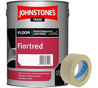 Johnstone's Flortred Floor Paint White 5L 2 inch Masking Tape Included