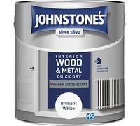 Johnstone's - Gloss Wood & Metal Primer Undercoat - Brilliant White - 2.5L | High Sheen Finish, Interior & Exterior Wood & Metal, 1-2 Hour Dry Time, Low Odour, Water Based Formula, 32m2 Per Tin